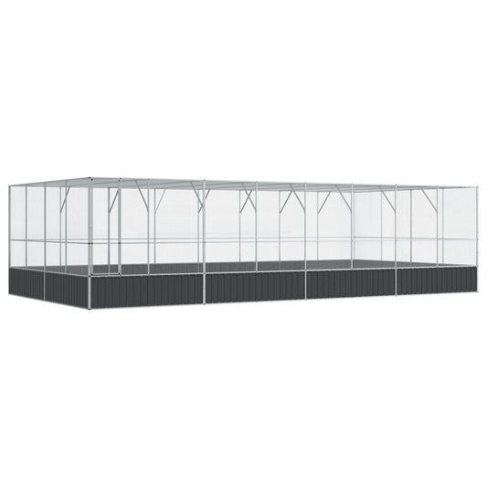 Aviary with Extension Silver 832x414x212 cm Steel Aviary with Extension Silver 832x414x212 cm Steel