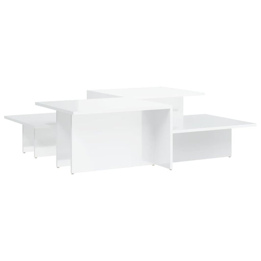 Coffee Tables 2 pcs High Gloss White Engineered Wood Coffee Tables 2 pcs High Gloss White Engineered Wood
