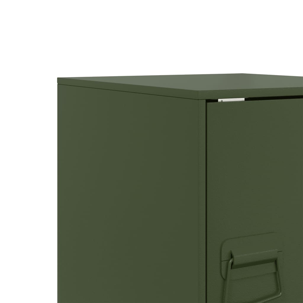 Bedside Cabinets 2 pcs Olive Green 34,5x39x44 cm Steel