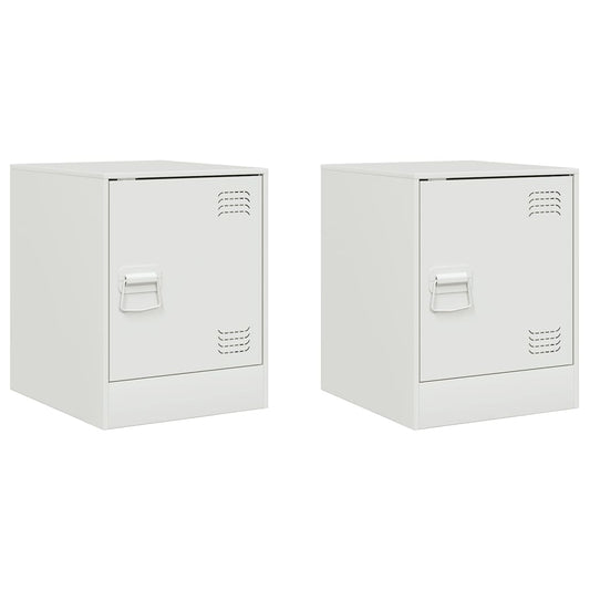 Bedside Cabinets 2 pcs White 34.5x39x44 cm Steel Bedside Cabinets 2 pcs White 34.5x39x44 cm Steel