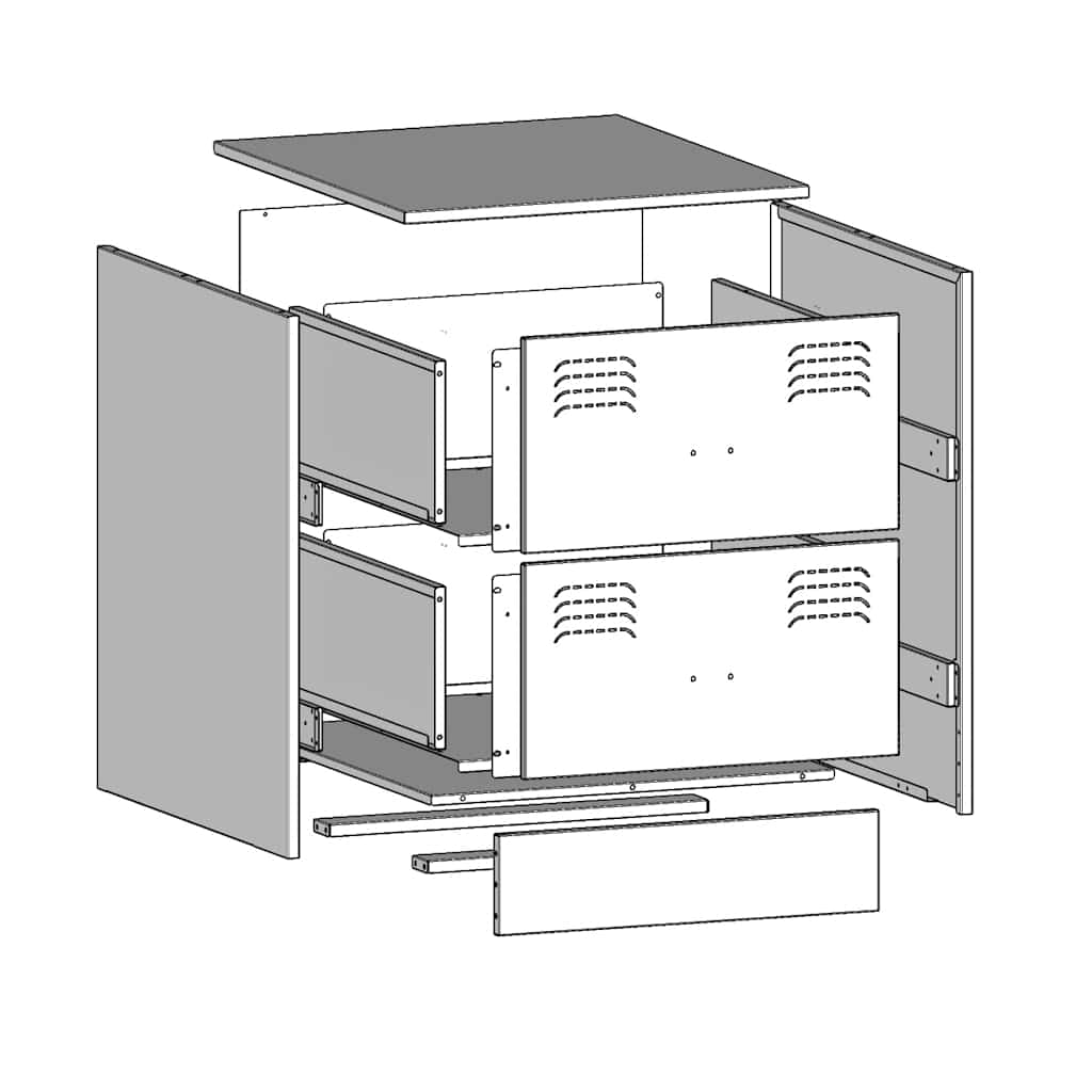 Bedside Cabinets 2 pcs White 34,5x39x44 cm Steel