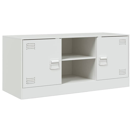 TV Cabinet White 99x39x44 cm Steel TV Cabinet White 99x39x44 cm Steel