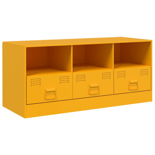 TV Cabinet Mustard Yellow 99x39x44 cm Steel TV Cabinet Mustard Yellow 99x39x44 cm Steel