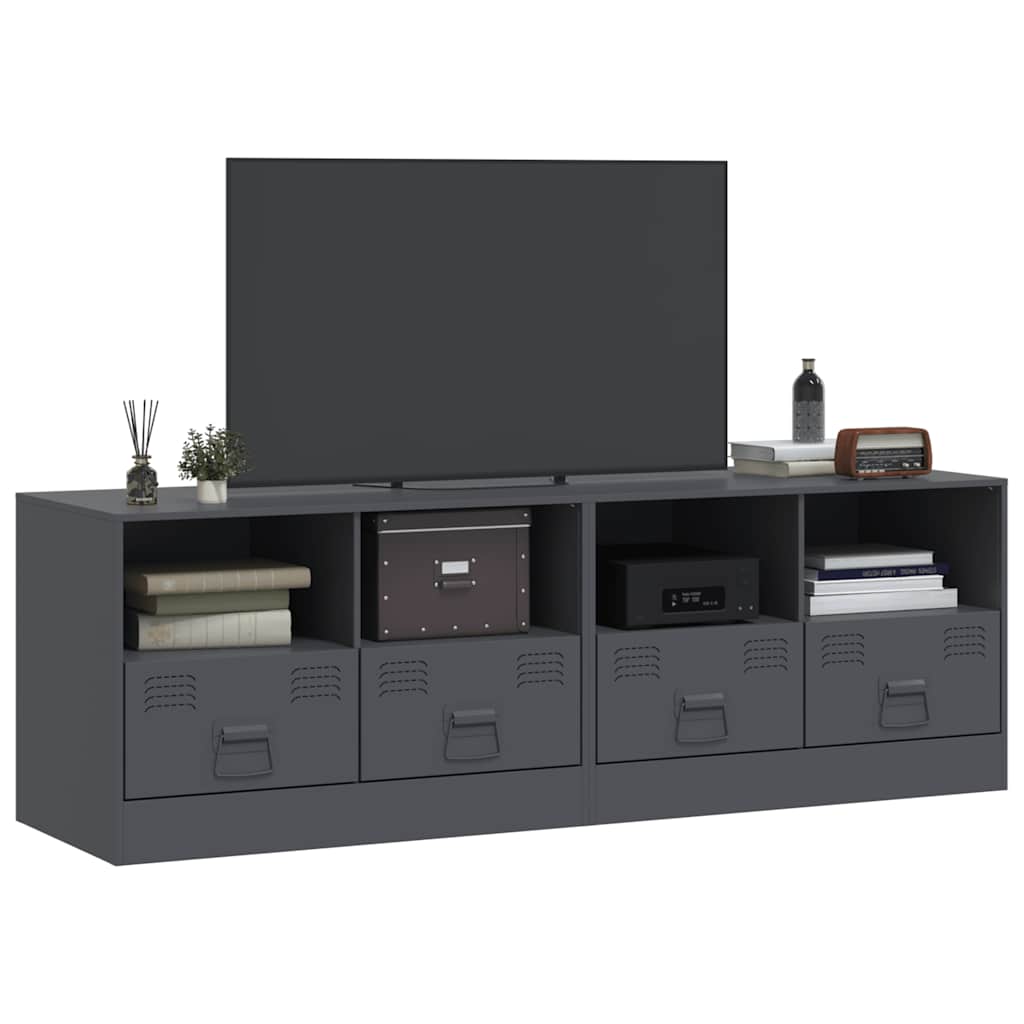 2 Piece TV Cabinet Set Anthracite 67x39x44 cm Steel