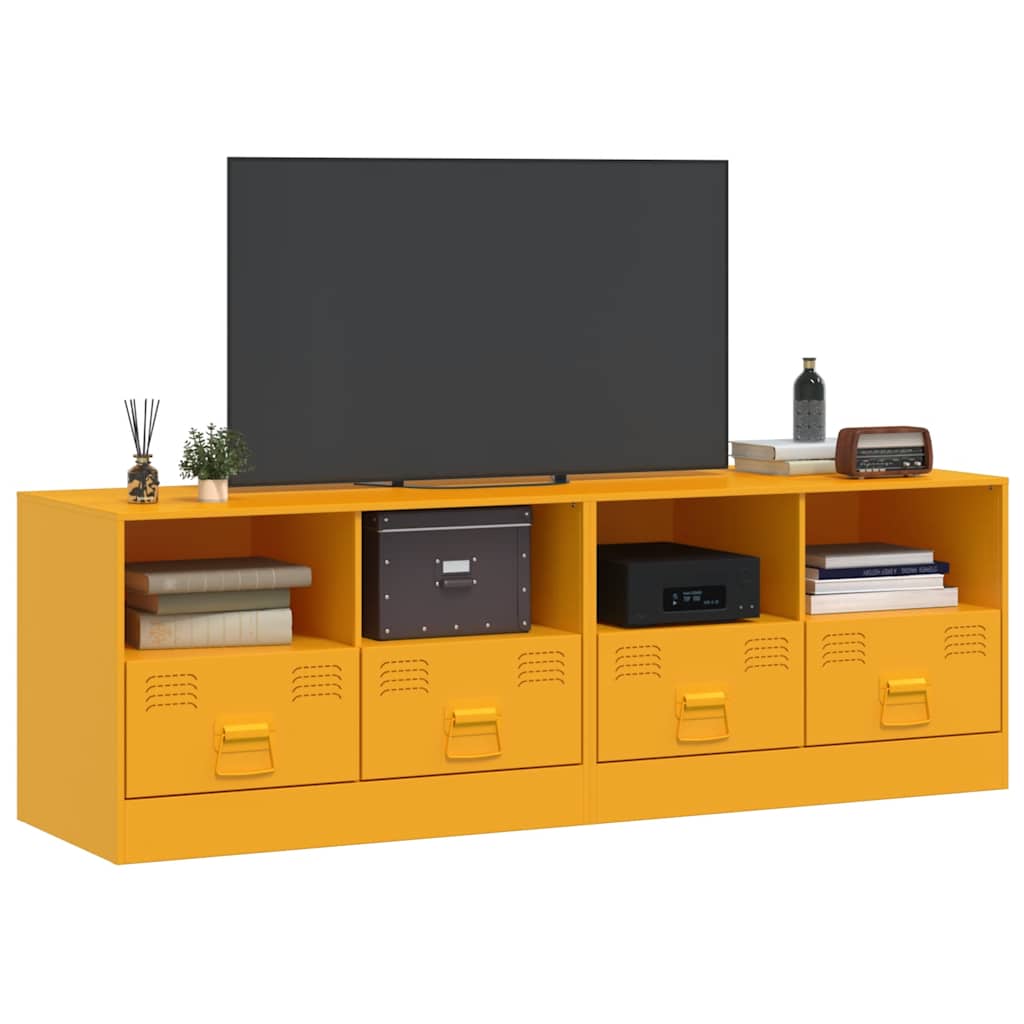 2 Piece TV Cabinet Set Mustard Yellow 67x39x44 cm Steel