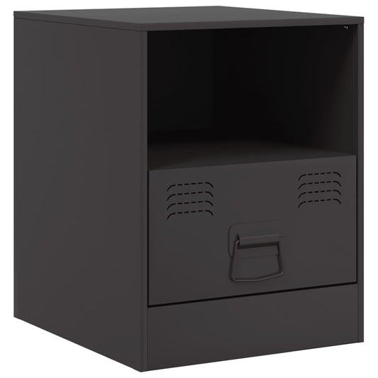Bedside Cabinet Black 34.5x39x44 cm Steel Bedside Cabinet Black 34.5x39x44 cm Steel