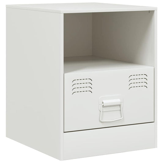 Bedside Cabinet White 34.5x39x44 cm Steel Bedside Cabinet White 34.5x39x44 cm Steel