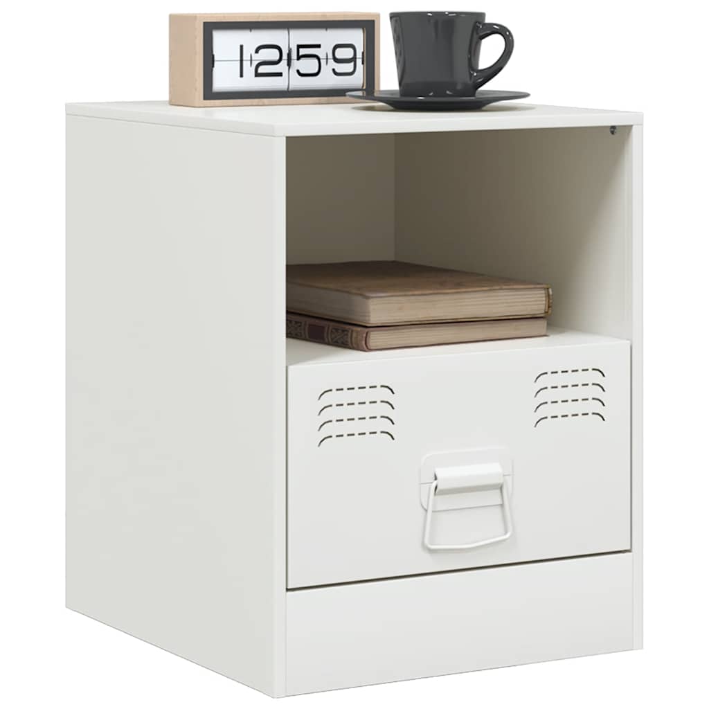 Bedside Cabinets 2 pcs White 34,5x39x44 cm Steel