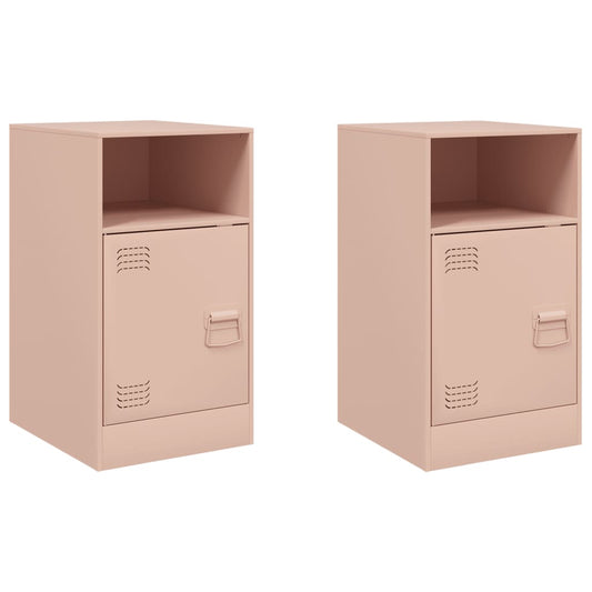 Bedside Cabinets 2pcs Pink 34,5x39x62 cm Steel Bedside Cabinets 2pcs Pink 34,5x39x62 cm Steel