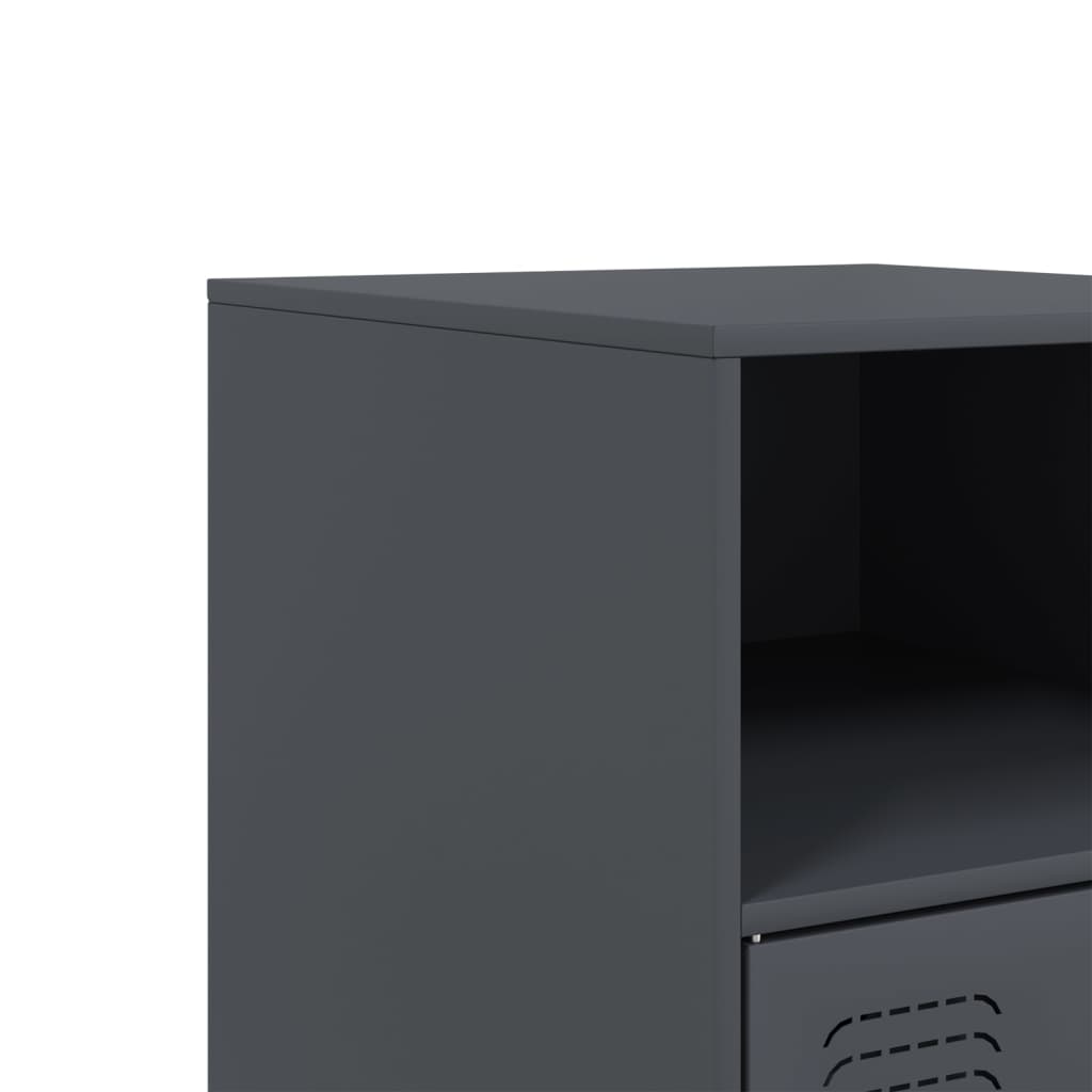 Bedside Cabinets 2pcs Anthracite 34,5x39x62 cm Steel