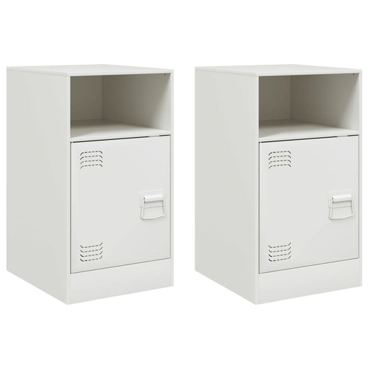 Bedside Cabinets 2 pcs White 34.5x39x62 cm Steel Bedside Cabinets 2 pcs White 34.5x39x62 cm Steel