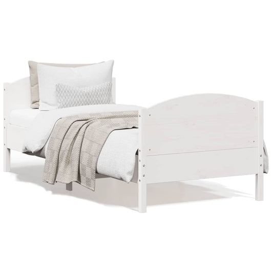 Bed Frame without Mattress White 100x200 cm Solid Wood Pine Bed Frame without Mattress White 100x200 cm Solid Wood Pine