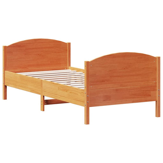 Bed Frame without Mattress Wax Brown 75x190 cm Solid Wood Pine Bed Frame without Mattress Wax Brown 75x190 cm Solid Wood Pine