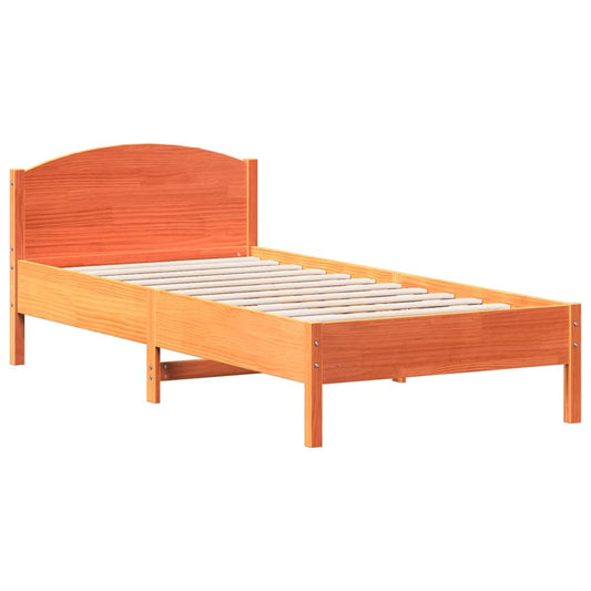Bed Frame without Mattress Wax Brown 100x200 cm Solid Wood Pine Bed Frame without Mattress Wax Brown 100x200 cm Solid Wood Pine