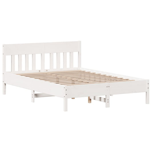 Bed Frame without Mattress White 150x200 cm Solid Wood Pine Bed Frame without Mattress White 150x200 cm Solid Wood Pine