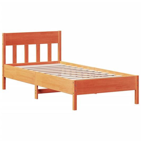 Bed Frame without Mattress Wax Brown 90x200 cm Solid Wood Pine Bed Frame without Mattress Wax Brown 90x200 cm Solid Wood Pine