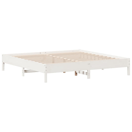 Bed Frame without Mattress White 200x200 cm Solid Wood Pine Bed Frame without Mattress White 200x200 cm Solid Wood Pine