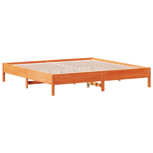 Bed Frame without Mattress Wax Brown 200x200 cm Solid Wood Pine Bed Frame without Mattress Wax Brown 200x200 cm Solid Wood Pine