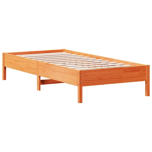 Bed Frame without Mattress Wax Brown 100x200 cm Solid Wood Pine Bed Frame without Mattress Wax Brown 100x200 cm Solid Wood Pine