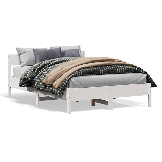 Bed Frame without Mattress White 140x200 cm Solid Wood Pine Bed Frame without Mattress White 140x200 cm Solid Wood Pine
