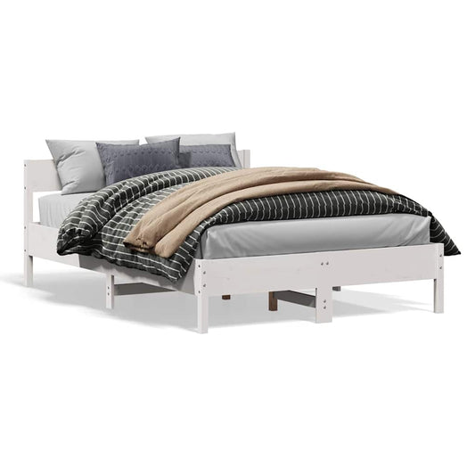 Bed Frame without Mattress White 120x200 cm Solid Wood Pine Bed Frame without Mattress White 120x200 cm Solid Wood Pine