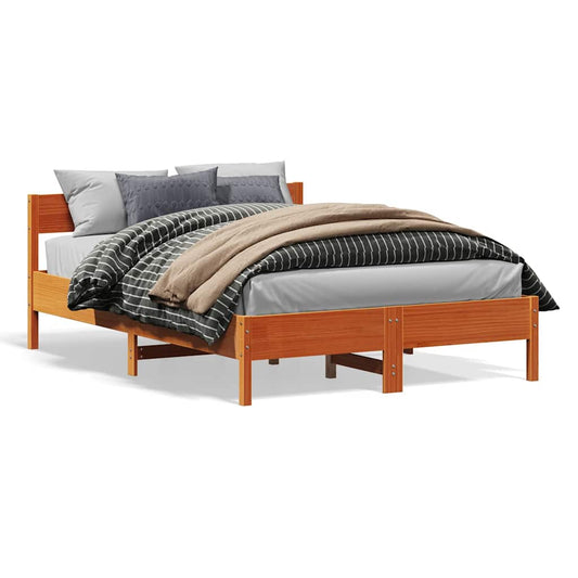 Bed Frame without Mattress Wax Brown 120x200 cm Solid Wood Pine Bed Frame without Mattress Wax Brown 120x200 cm Solid Wood Pine