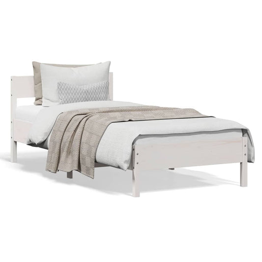 Bed Frame without Mattress White 90x200 cm Solid Wood Pine Bed Frame without Mattress White 90x200 cm Solid Wood Pine