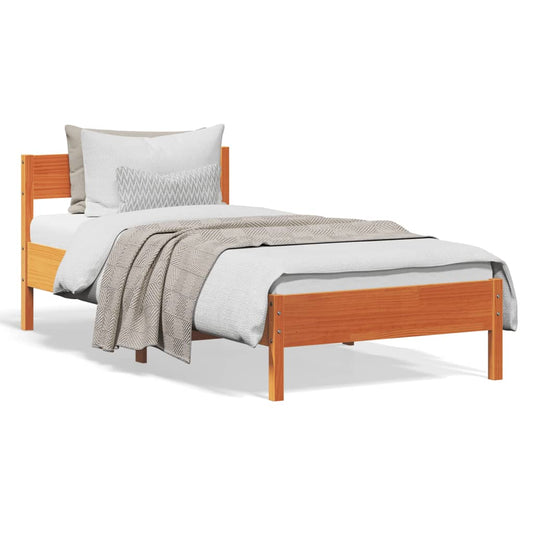 Bed Frame without Mattress Wax Brown 90x200 cm Solid Wood Pine Bed Frame without Mattress Wax Brown 90x200 cm Solid Wood Pine