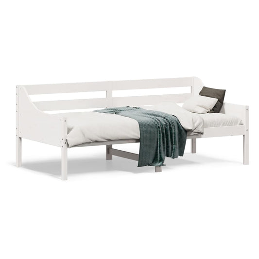 Day Bed without Mattress White 90x190 cm Solid Wood Pine Day Bed without Mattress White 90x190 cm Solid Wood Pine