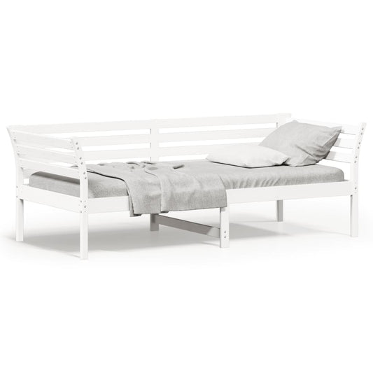 Day Bed without Mattress White 100x200 cm Solid Wood Pine Day Bed without Mattress White 100x200 cm Solid Wood Pine