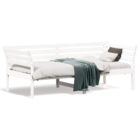 Day Bed without Mattress White 90x190 cm Single Solid Wood Pine Day Bed without Mattress White 90x190 cm Single Solid Wood Pine