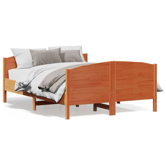 Bed Frame without Mattress Wax Brown 150x200 cm King Size Solid Wood Pine Bed Frame without Mattress Wax Brown 150x200 cm King Size Solid Wood Pine