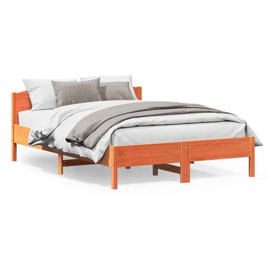 Bed Frame | Wax Brown | Solid Pine Wood | Double | Bed Frame Bed Frame | Wax Brown | Solid Pine Wood | Double | Bed Frame