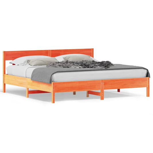 Bed Frame without Mattress Wax Brown 180x200 cm Super King Solid Wood Pine Bed Frame without Mattress Wax Brown 180x200 cm Super King Solid Wood Pine