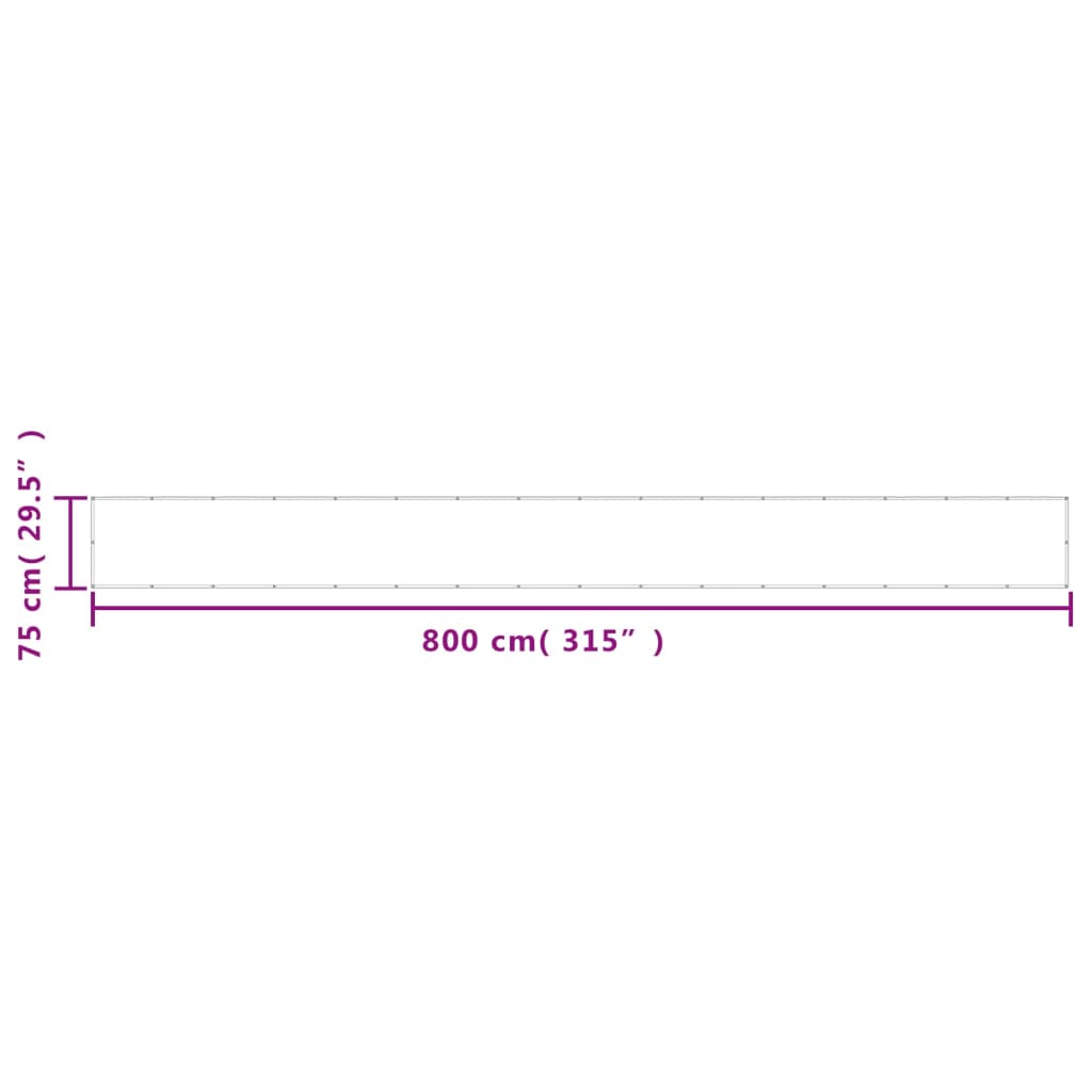 Balcony Screen Light Grey 75x800 cm 100% Polyester Oxford