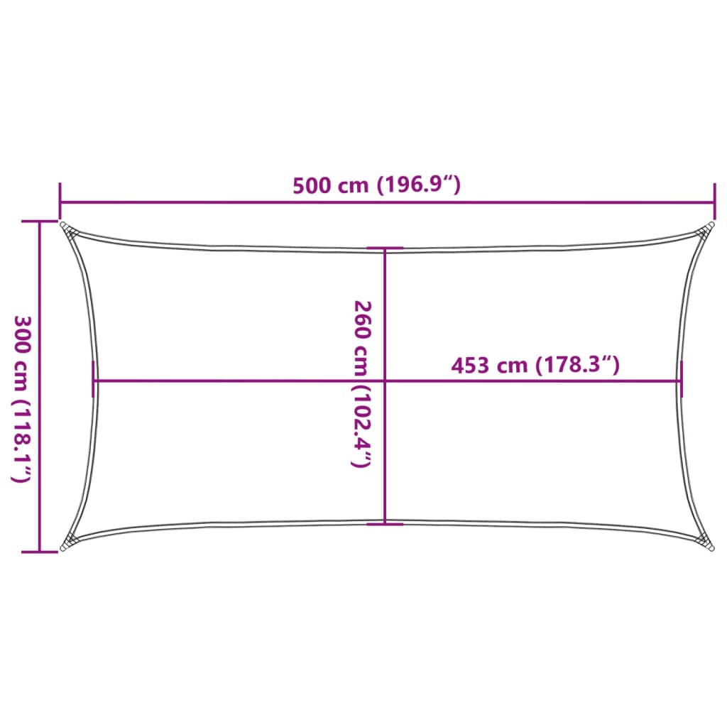 Sun Shade Sail Light Grey 3x5 m 100% Polyester Oxford