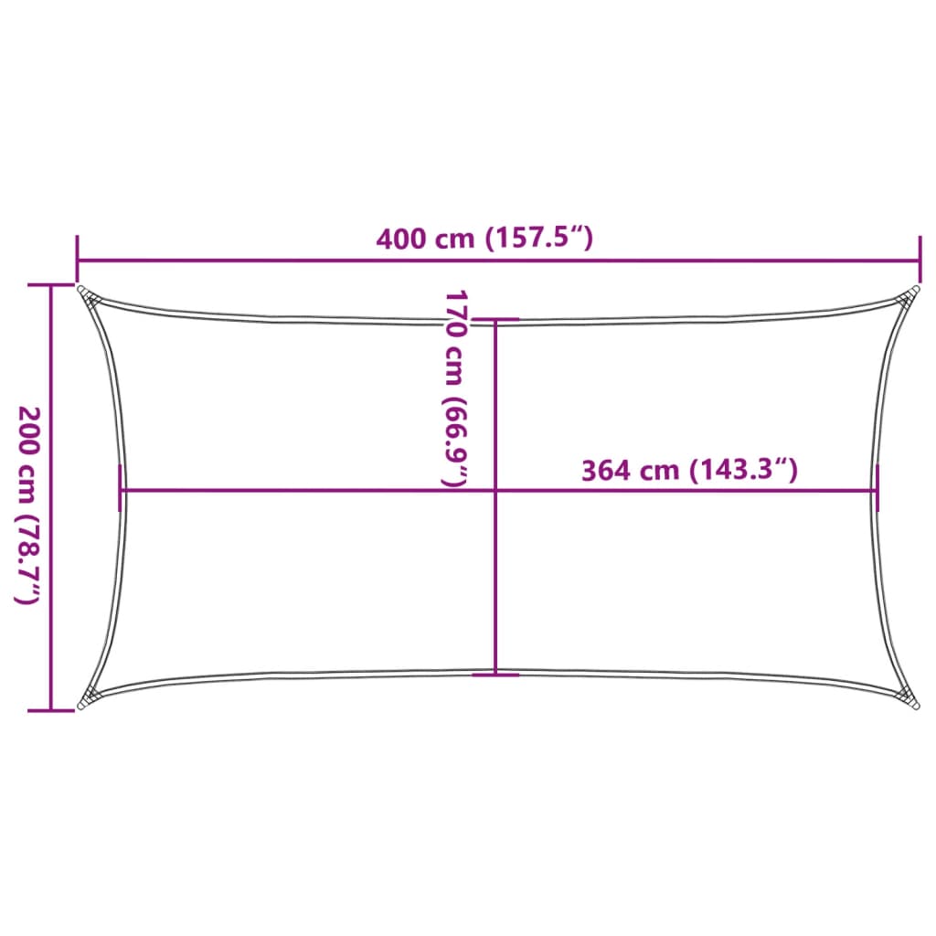 Sun Shade Sail Sand 4x2 m 100% Polyester Oxford