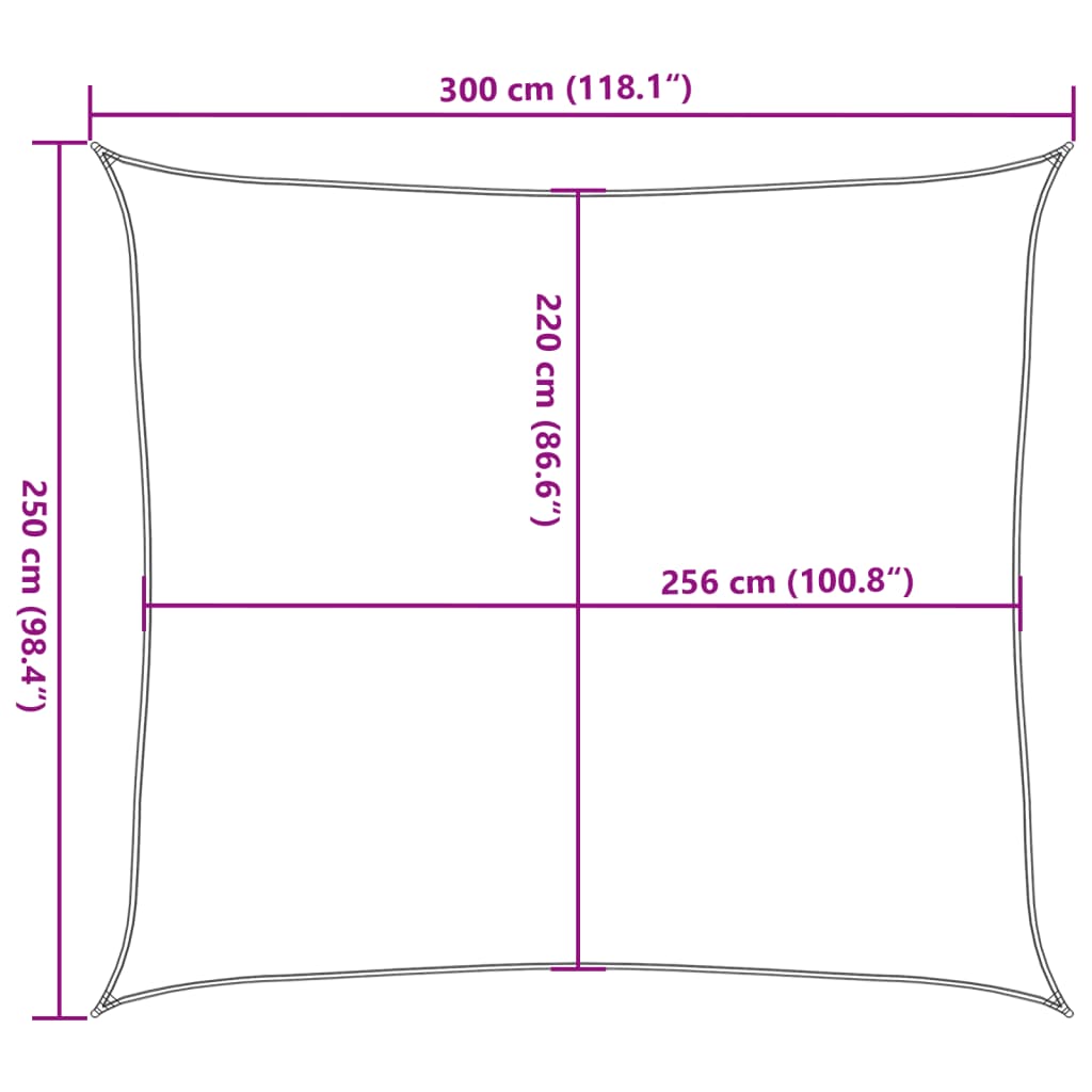Sun Shade Sail Sand 3x2.5 m 100% Polyester Oxford