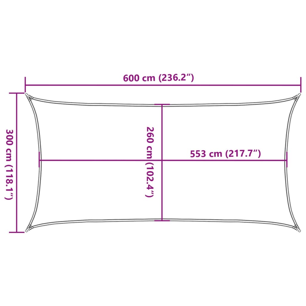 Sun Shade Sail Sand 3x6 m 100% Polyester Oxford