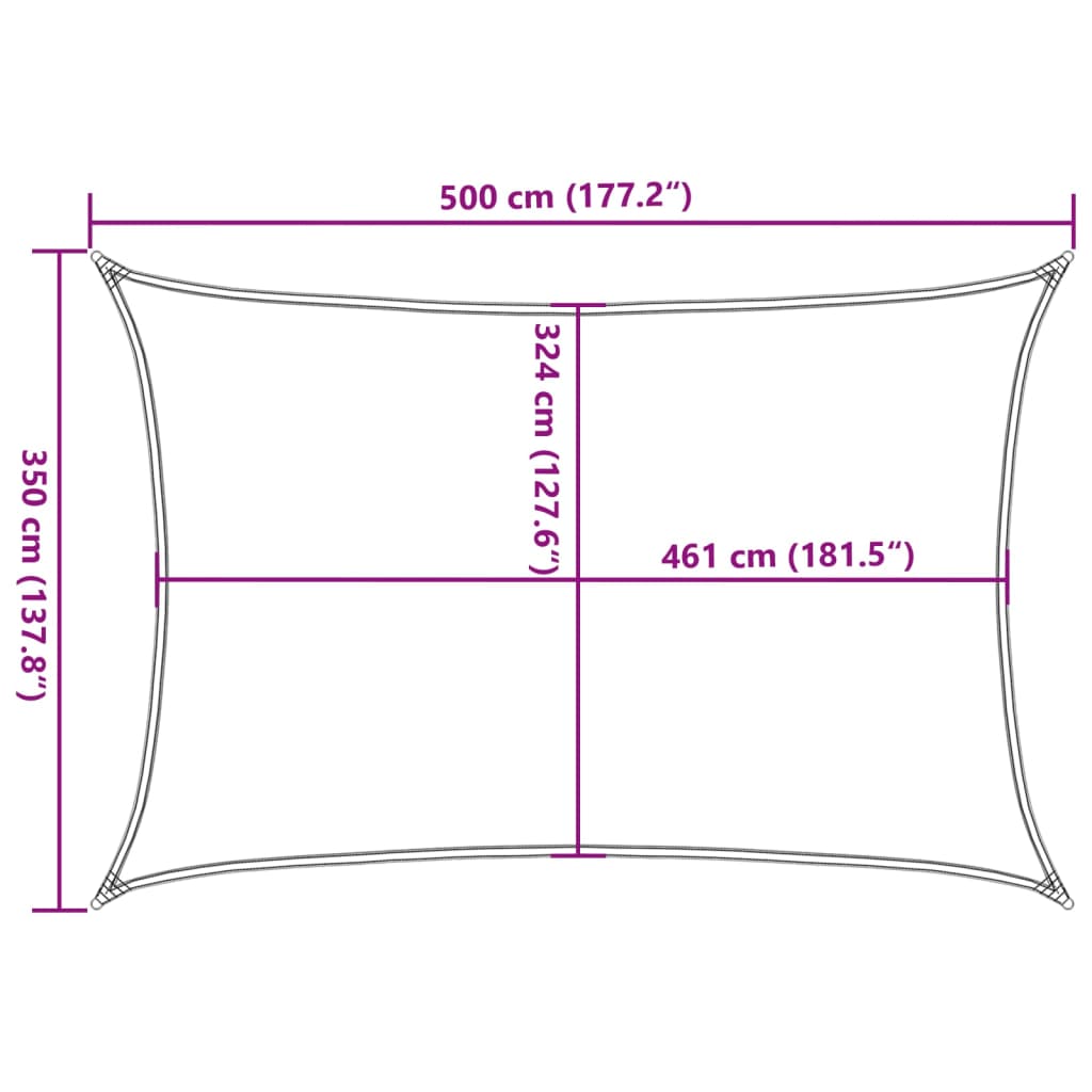 Sun Shade Sail Sand 3.5x5 m 100% Polyester Oxford