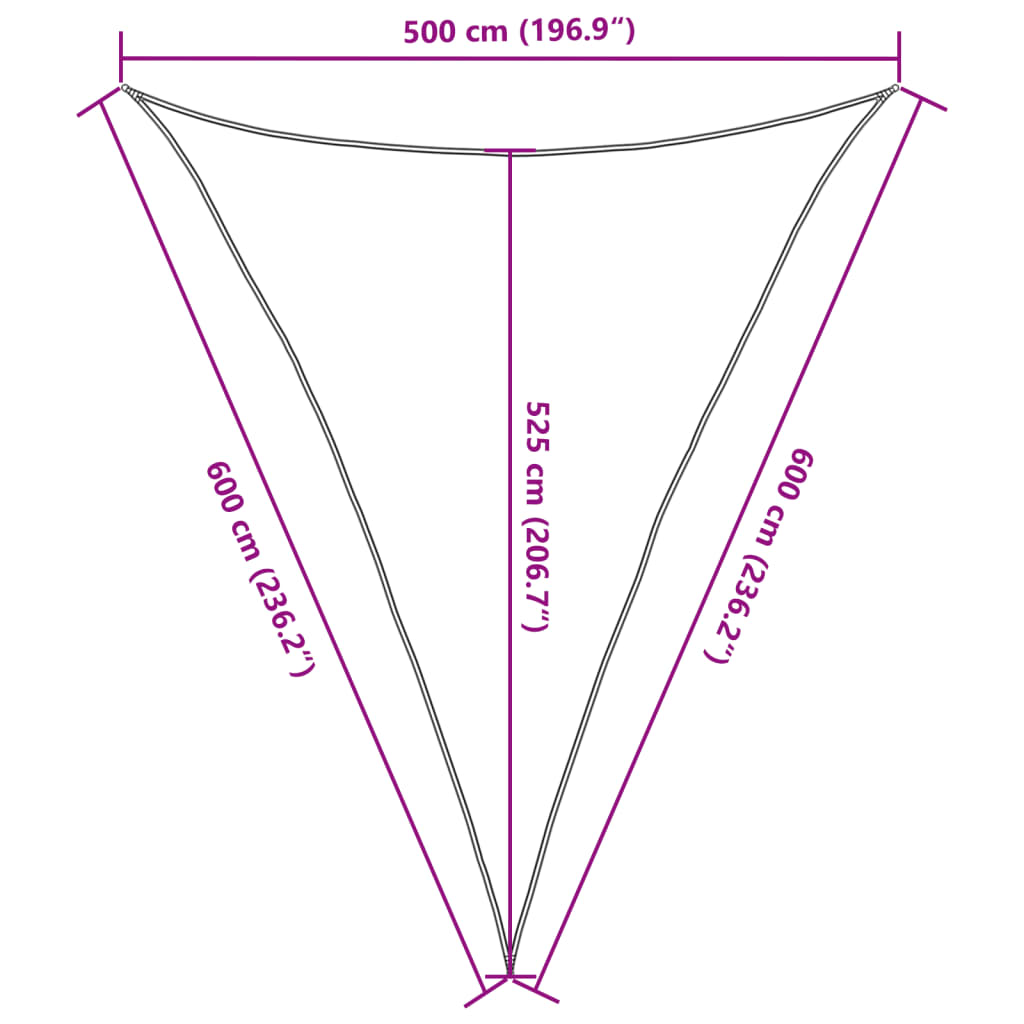 Sun Shade Sail Sand 5x6x6 m 100% Polyester Oxford