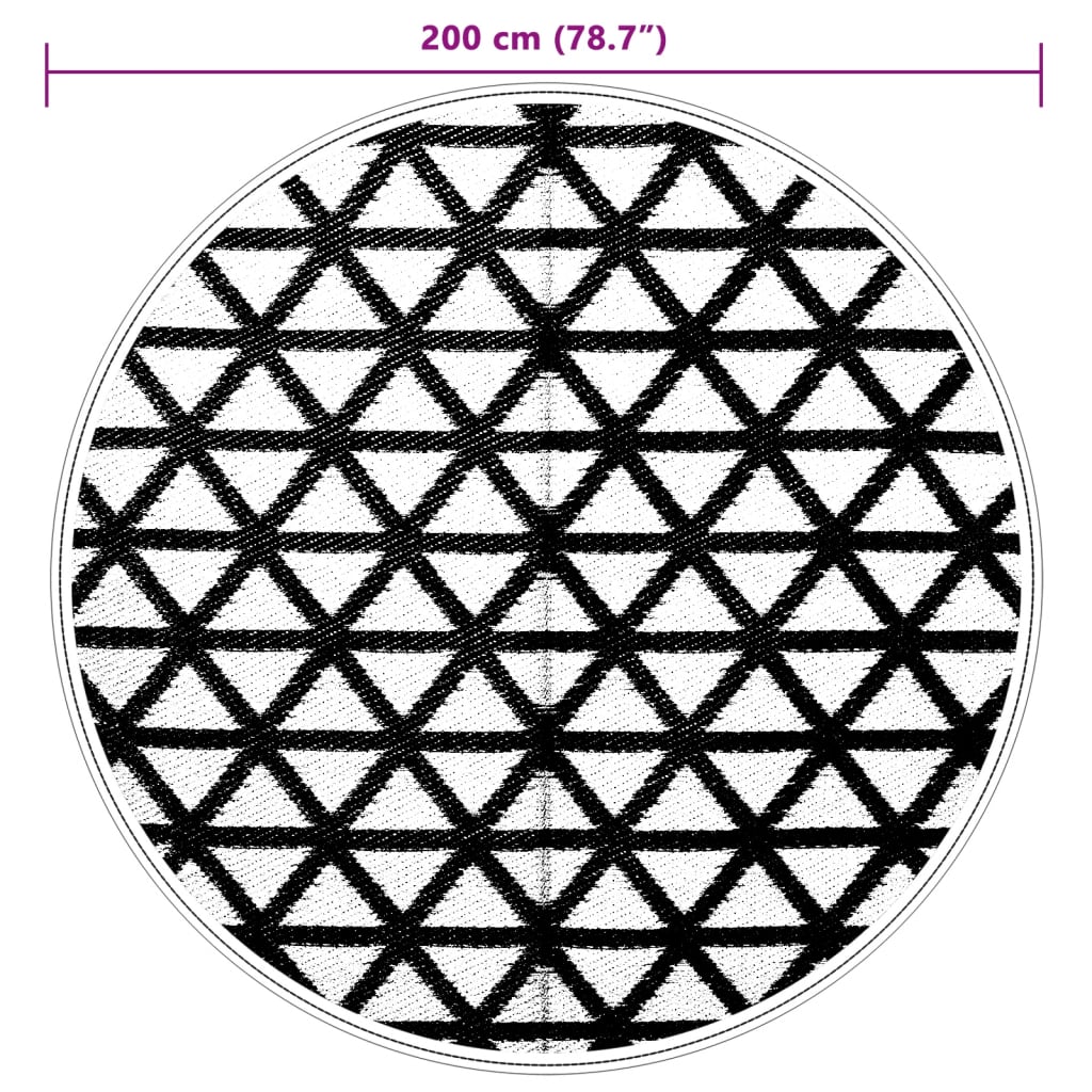 Outdoor Carpet ARAKIL Black Ø200 cm PP