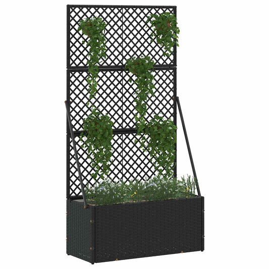 Garden Trellis Planter Black 70 x 30 x 135 cm Metal Garden Trellis Planter Black 70 x 30 x 135 cm Metal
