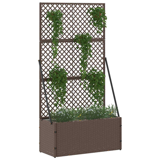 Garden Trellis Planter Brown 70 x 30 x 135 cm Metal Garden Trellis Planter Brown 70 x 30 x 135 cm Metal