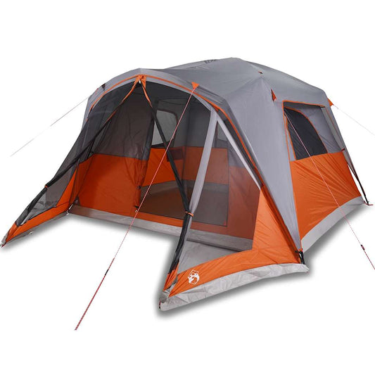 Family Tent with Porch 6-Person Grey and Orange Waterproof Family Tent with Porch 6-Person Grey and Orange Waterproof