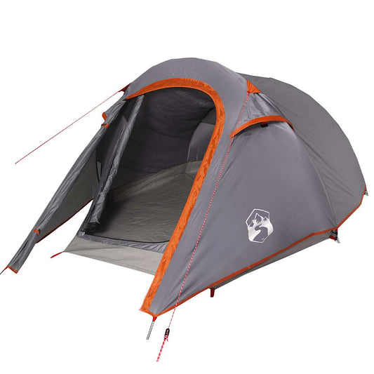 Camping Tent Tunnel 2-Person Grey and Orange Waterproof Camping Tent Tunnel 2-Person Grey and Orange Waterproof