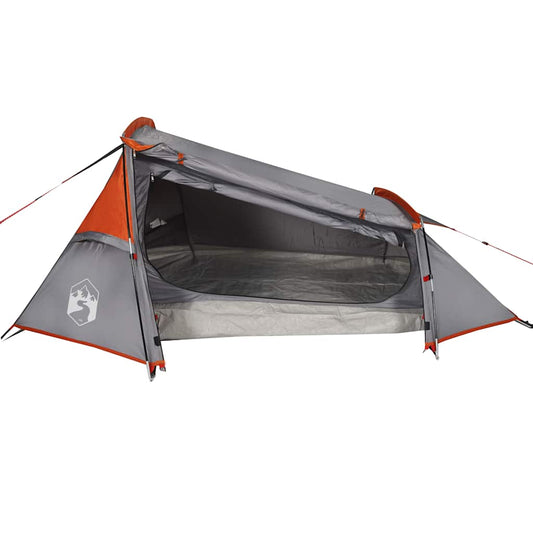 Camping Tent Tunnel 2-Person Grey and Orange Waterproof Camping Tent Tunnel 2-Person Grey and Orange Waterproof