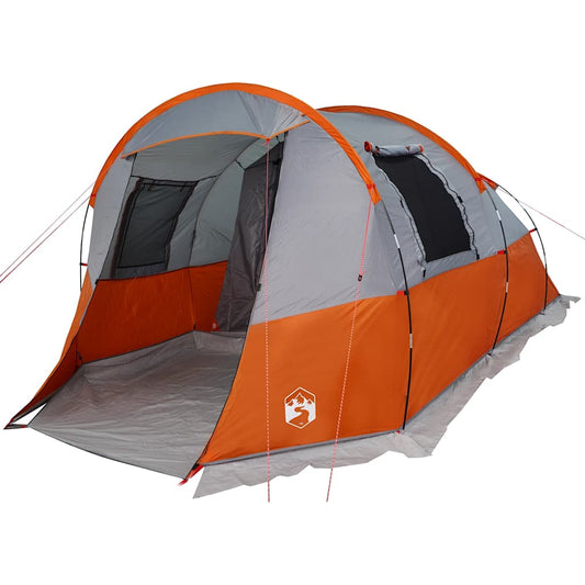 Camping Tent Tunnel 4-Person Grey and Orange Waterproof Camping Tent Tunnel 4-Person Grey and Orange Waterproof