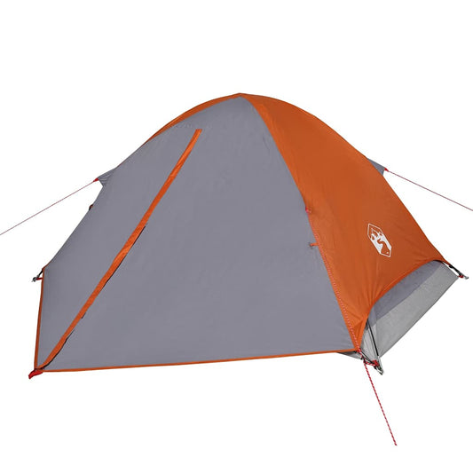 Camping Tent Dome 4-Person Grey and Orange Waterproof Camping Tent Dome 4-Person Grey and Orange Waterproof