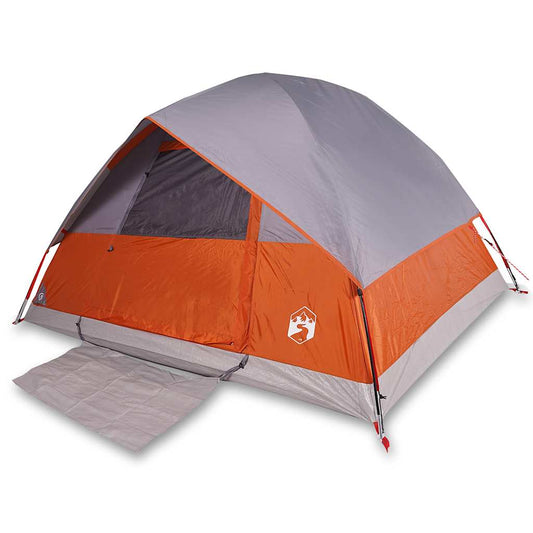Camping Tent Dome 3-Person Grey and Orange Waterproof Camping Tent Dome 3-Person Grey and Orange Waterproof